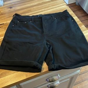 Universal Standard Bae black denim shorts, size 14